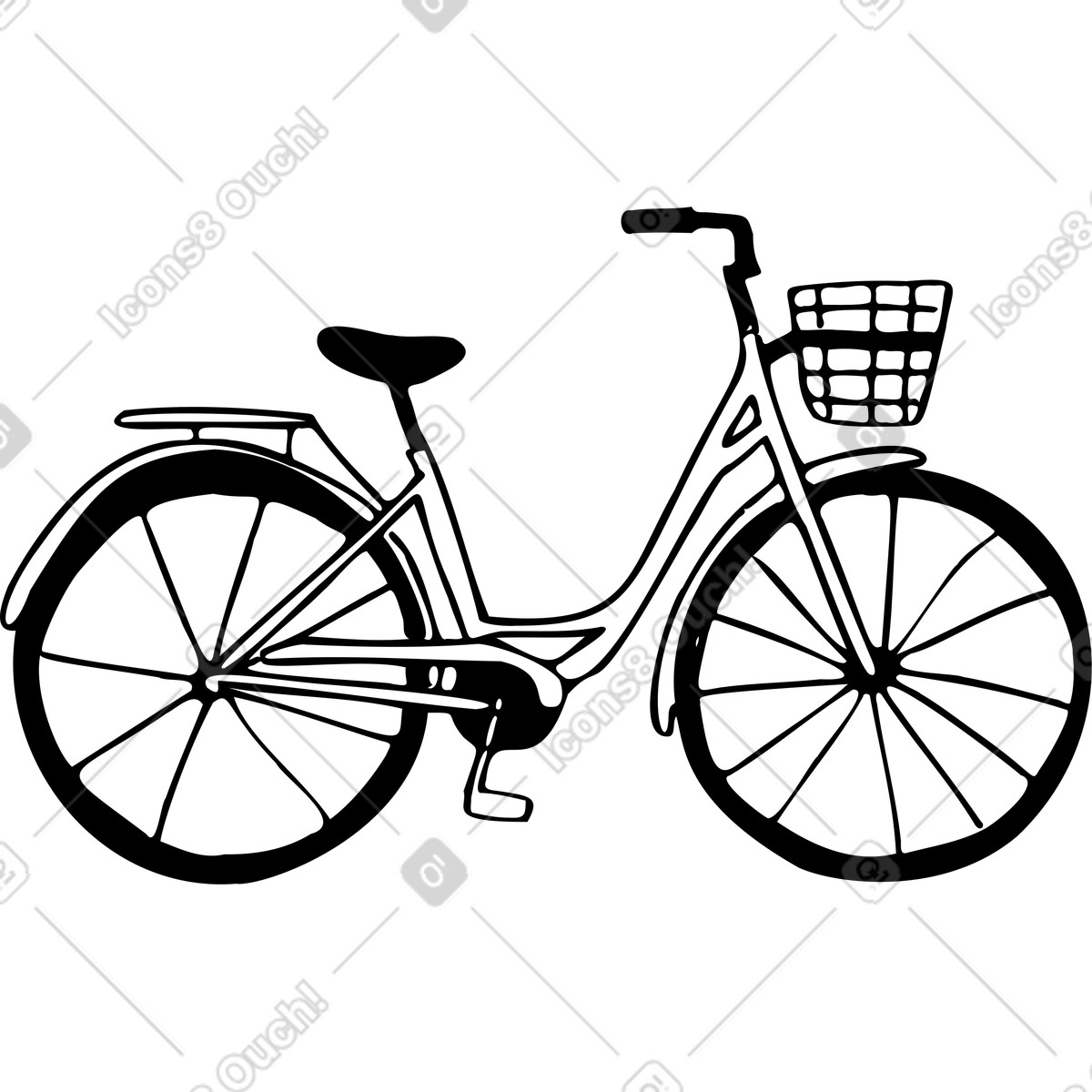 Illustration Vélo vintage dans le style Marks à télécharger aux formats PNG, SVG