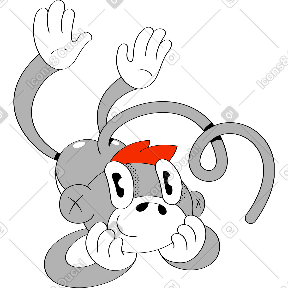 Affe-Illustration im Looney-Stil als Download in PNG, SVG