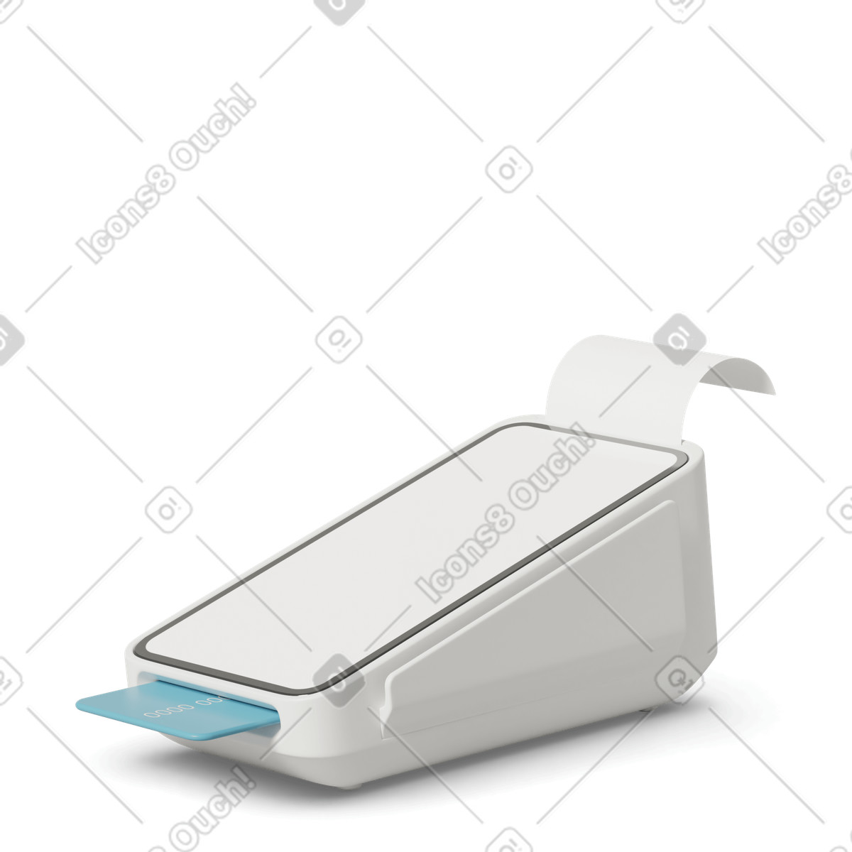 Ilustración Payment terminal with credit card en estilo 3D Casual life a descargar en PNG y SVG