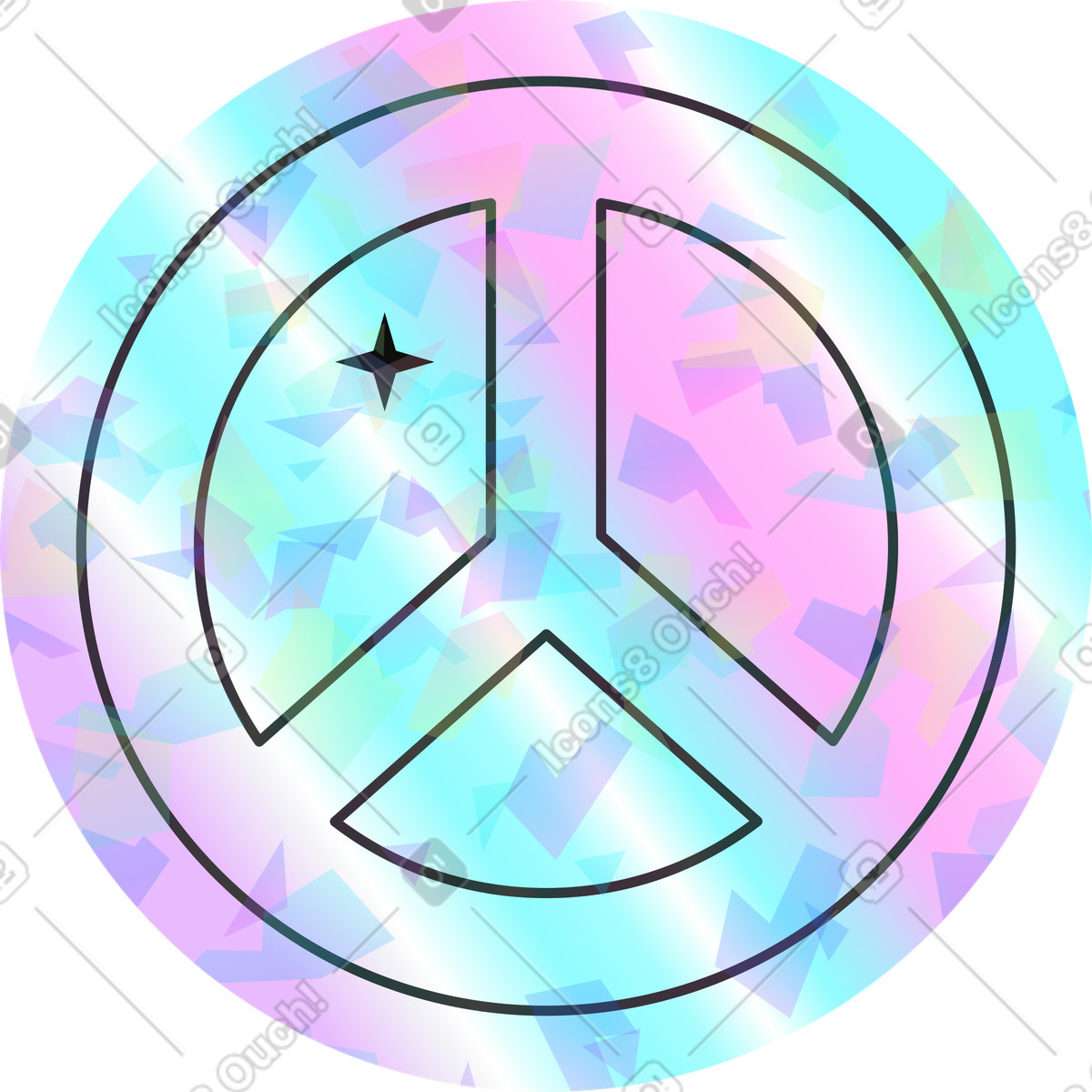 Holostickers スタイルの 平和 のイラストをPNG、SVG形式でダウンロード