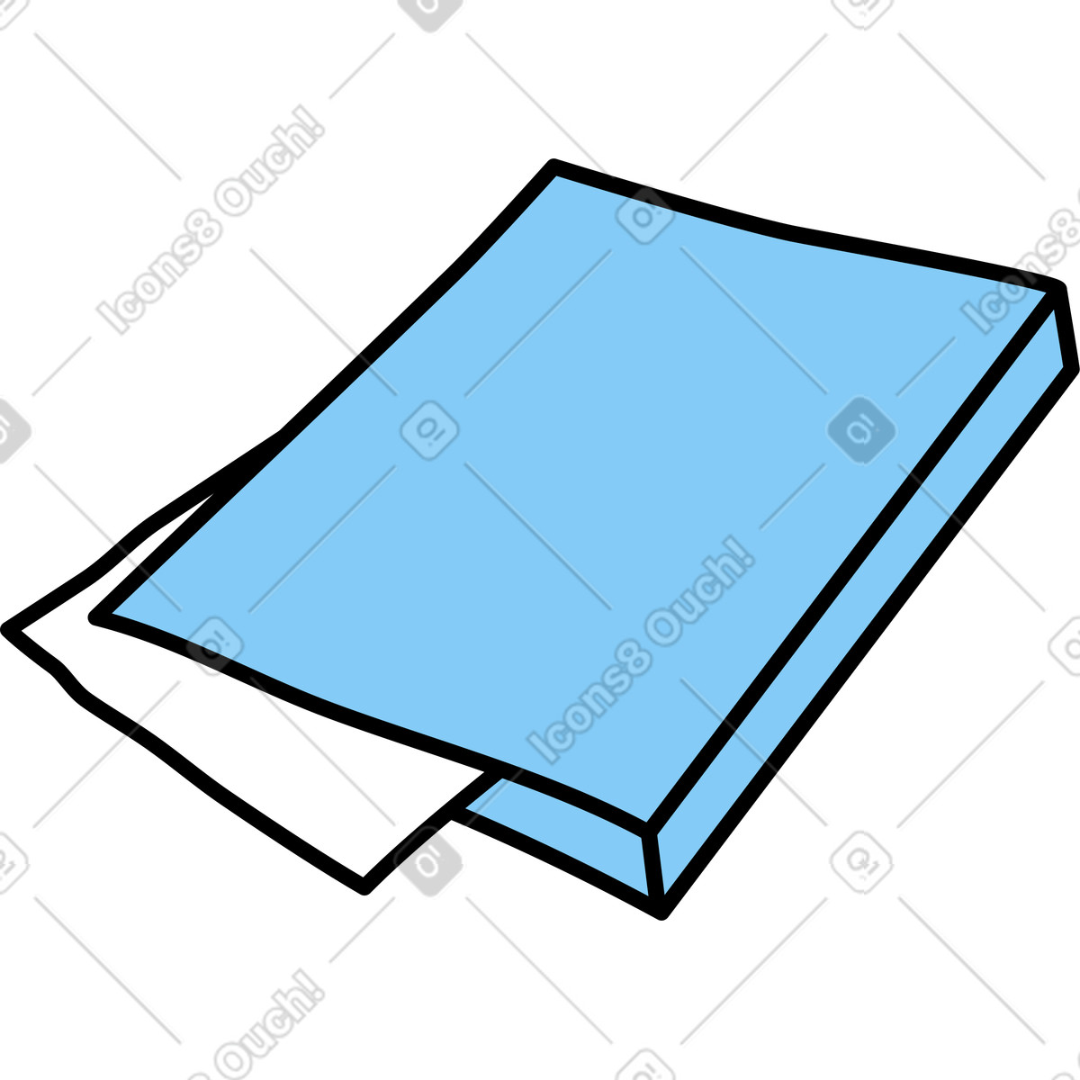 Folder with sheets of paper illustration in Notes style download in PNG, SVG