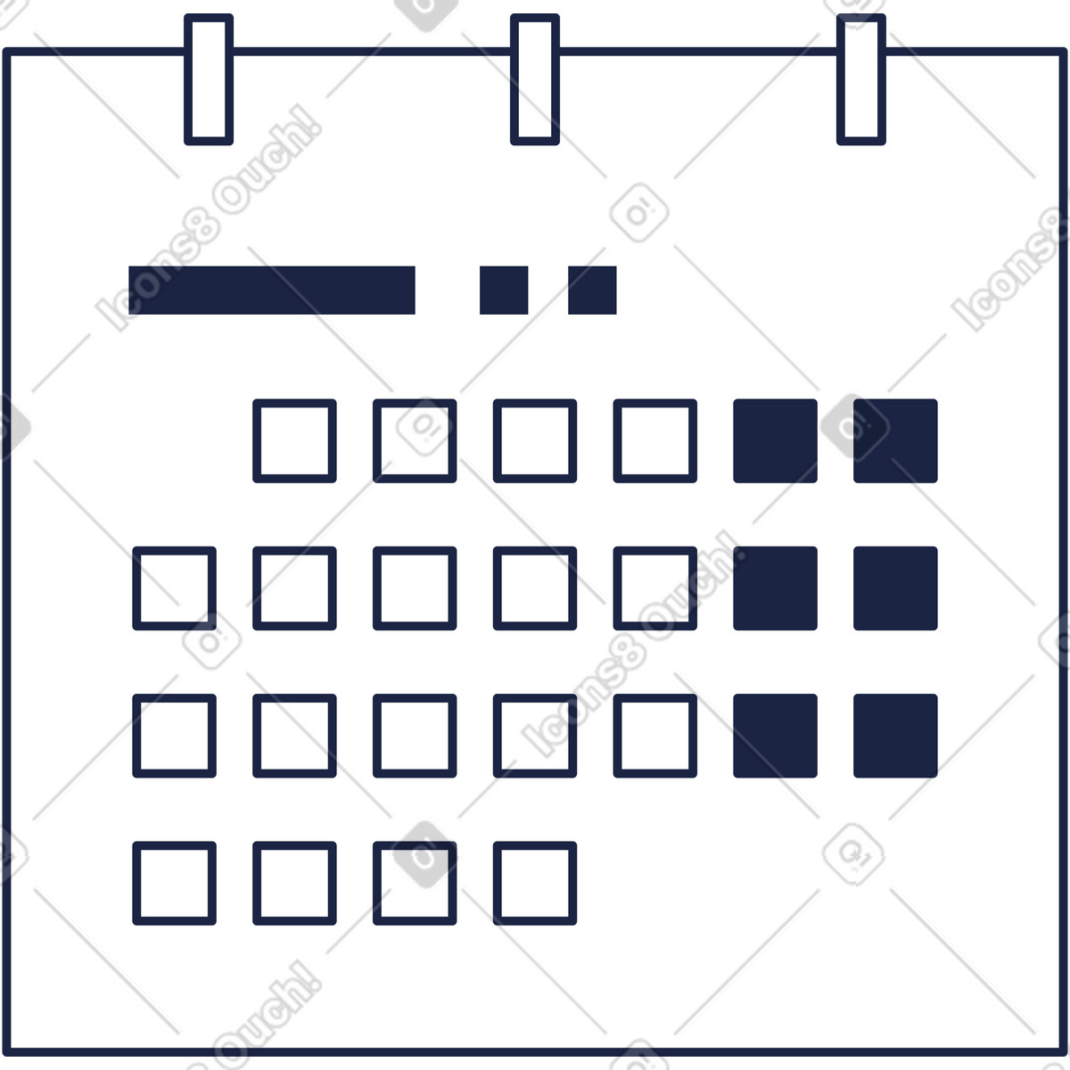 Illustration Calendrier mural dans le style Urban Line à télécharger aux formats PNG, SVG
