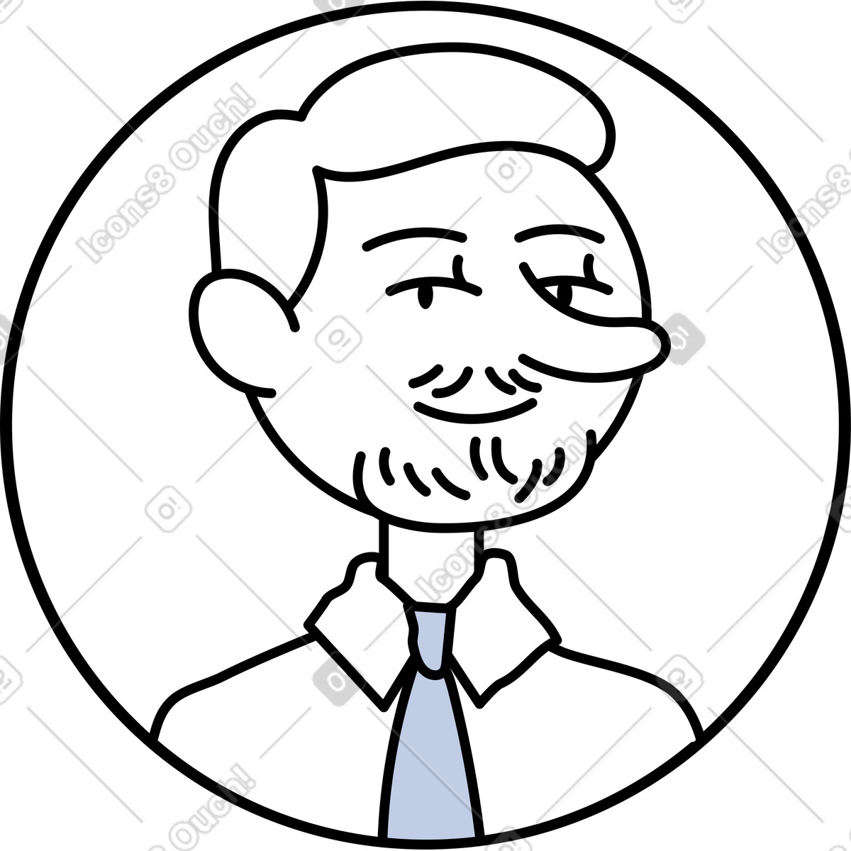 Böser avatar-Illustration im Notes-Stil als Download in PNG, SVG