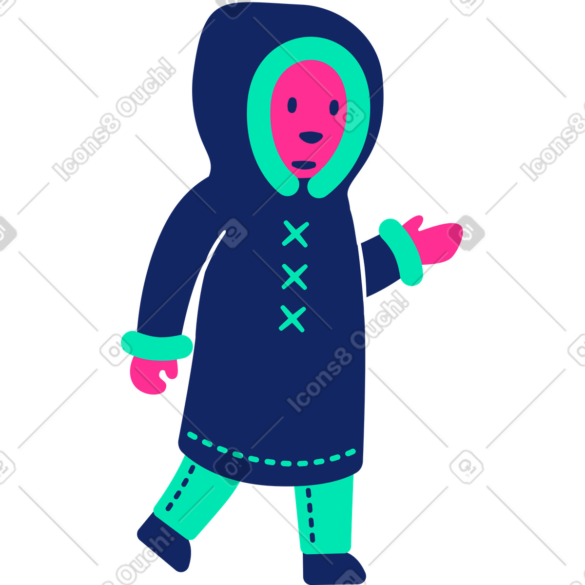 Mann aus dem norden-Illustration im Cyborg-Stil als Download in PNG, SVG