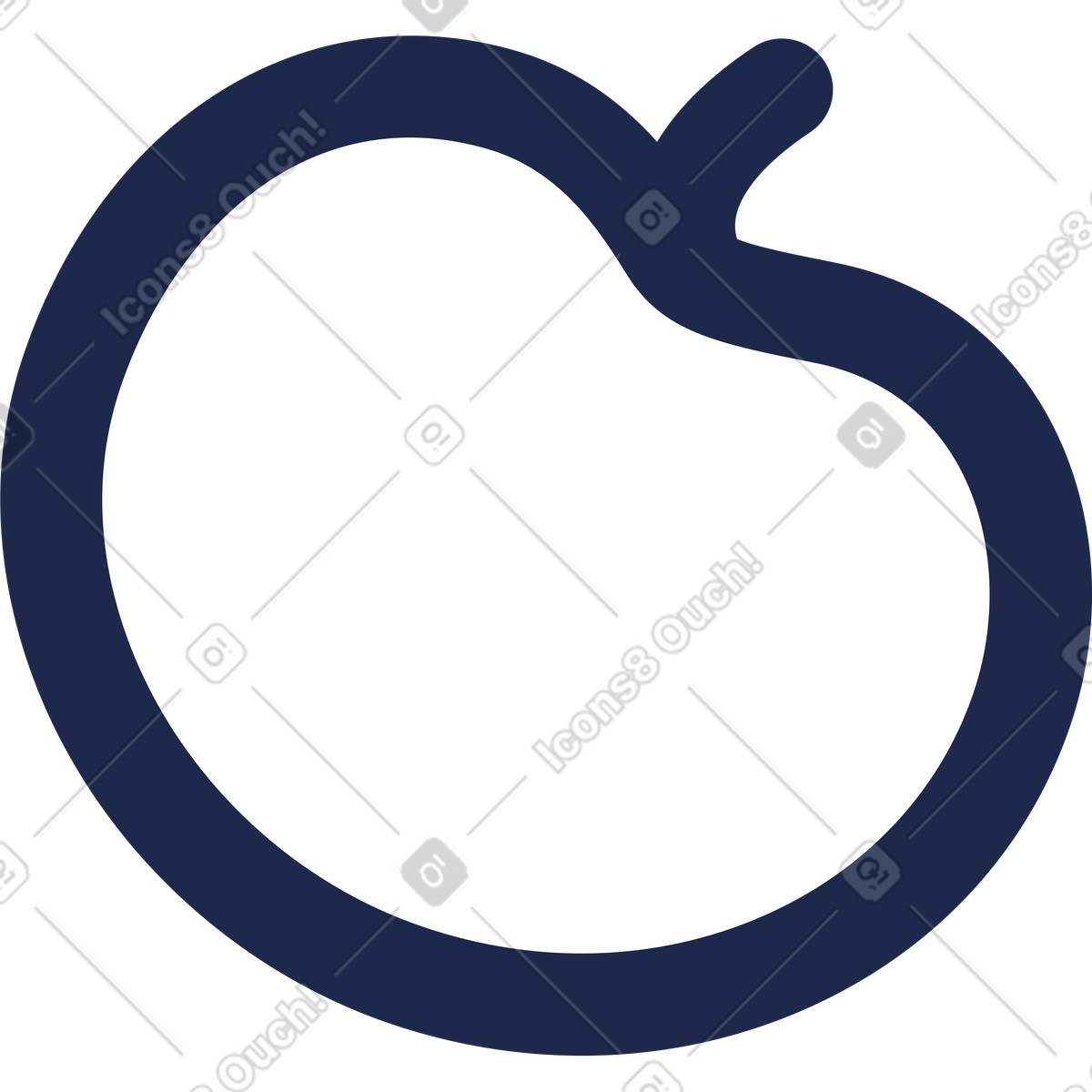 Apfel-Illustration im Outline-Stil als Download in PNG, SVG