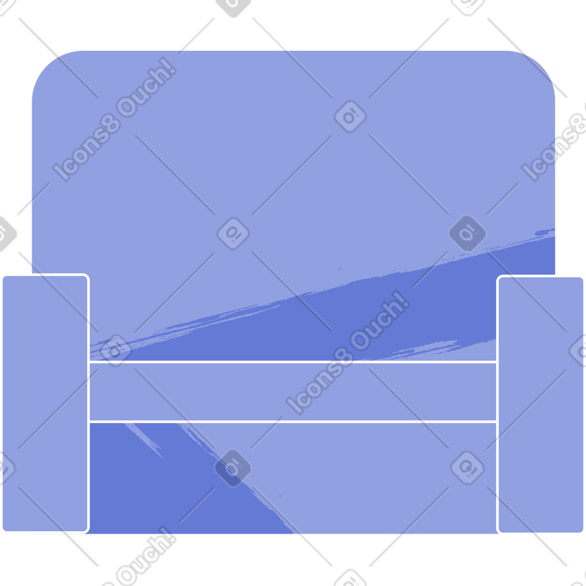 Purple easy chair illustrazione in stile Juicy scarica in PNG, SVG