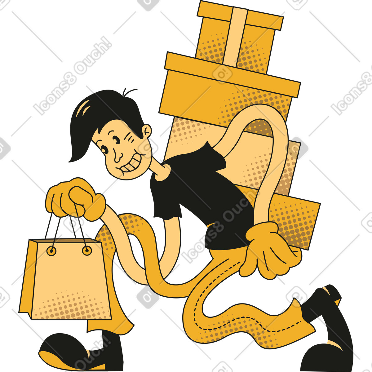 Illustration Homme dans le style Rubber à télécharger aux formats PNG, SVG