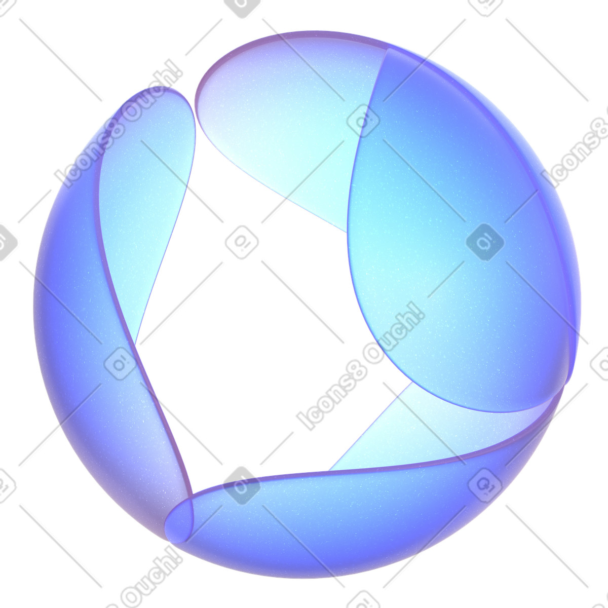 Ilustración animada Forma esférica vítrea abstracta en estilo 3D Glassy a descargar en GIF, Lottie (JSON), AE