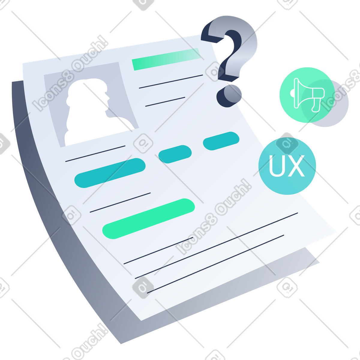 User Persona Research, Target Audience Analysis, UX Development illustration in Lucent style download in PNG, SVG