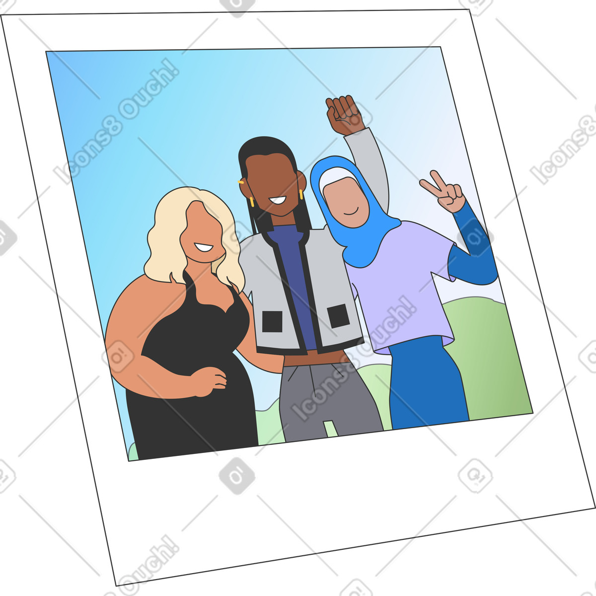 Photo illustration in Kit style download in PNG, SVG