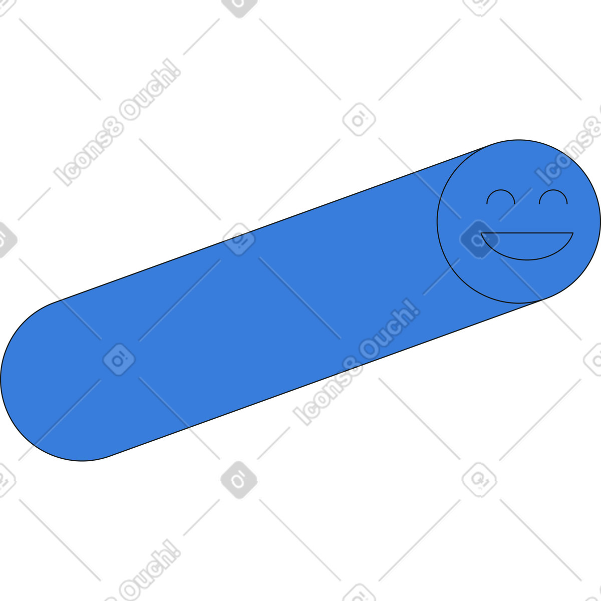 Smiley-figur-Illustration im Midnight-Stil als Download in PNG, SVG