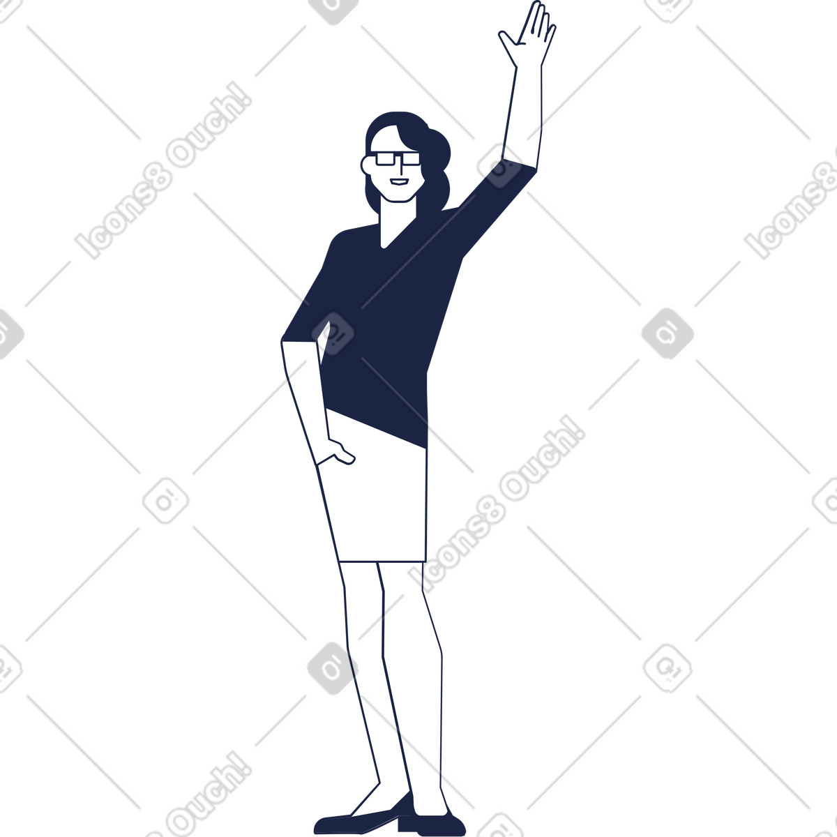 Hostess illustrazione in stile Urban Line scarica in PNG, SVG