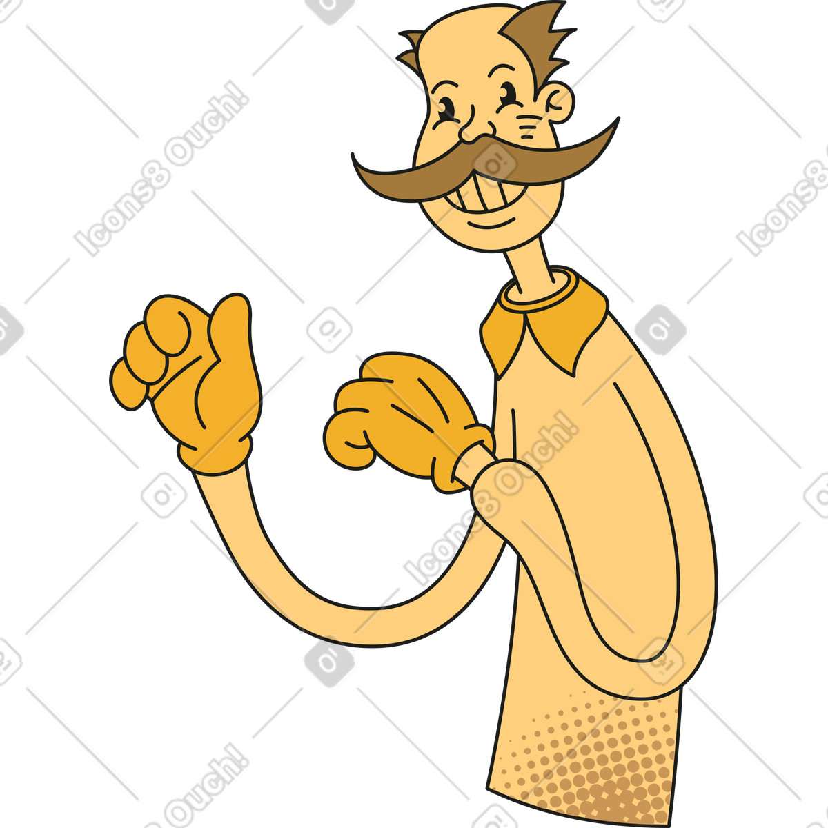 Illustration Homme moustache dans le style Rubber à télécharger aux formats PNG, SVG