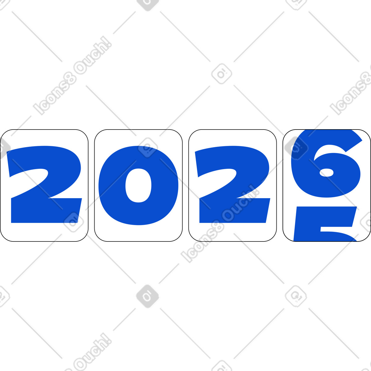 Tiny スタイルの 2026年のカウントダウン のイラストをPNG、SVG形式でダウンロード