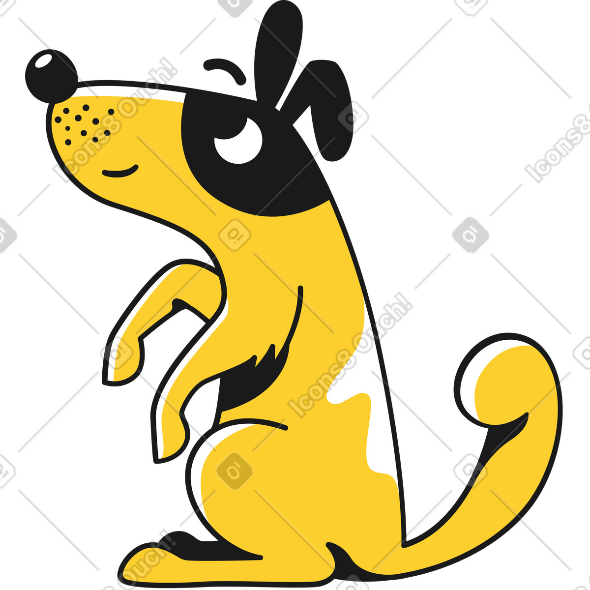 Taxi 스타일의 개 일러스트레이션 PNG, SVG 다운로드