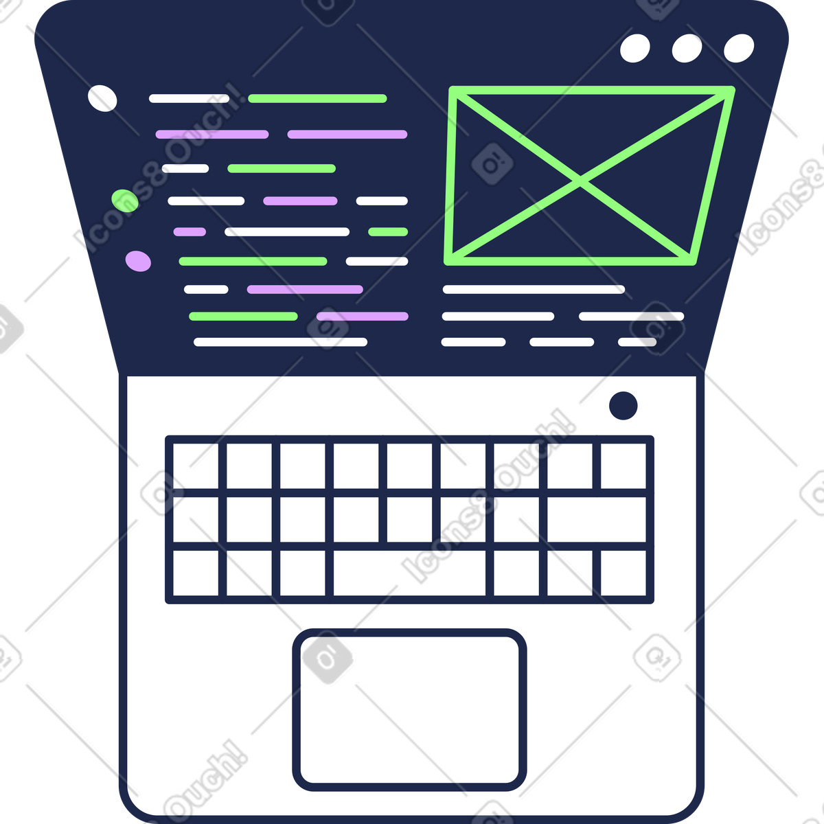 Outline 스타일의 노트북 열기 일러스트레이션 PNG, SVG 다운로드