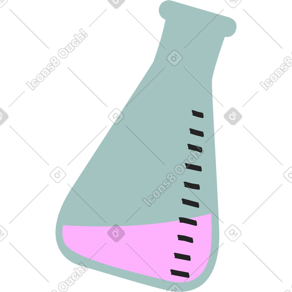 Lagom スタイルの Flask vessel with chemical liquid のイラストをPNG、SVG形式でダウンロード