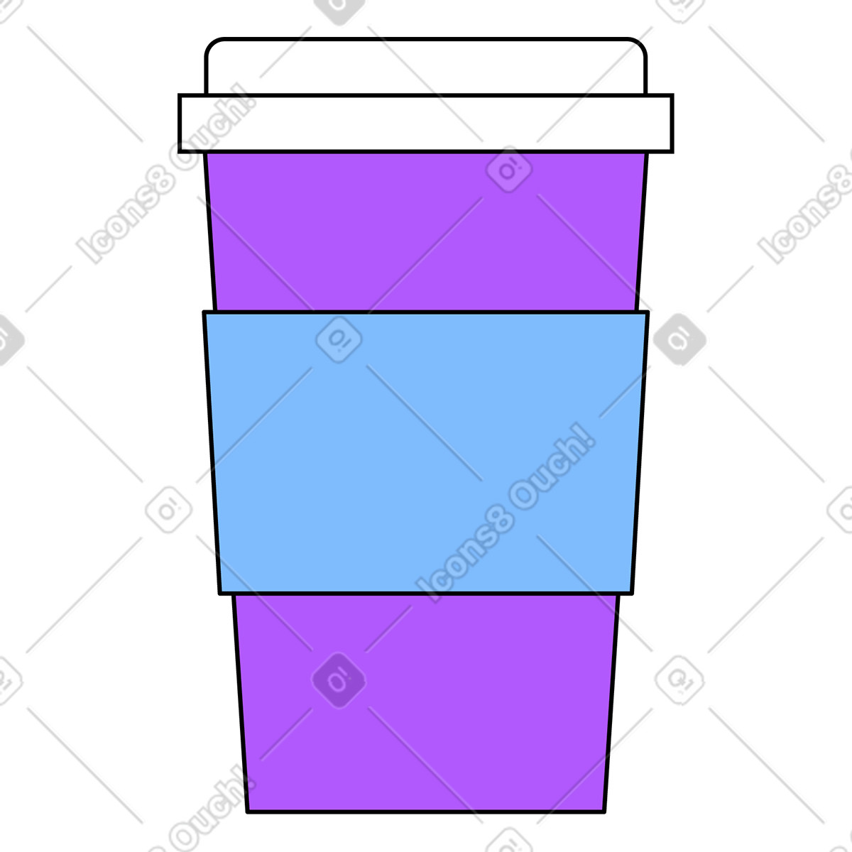 Paper cup illustration in Pop style download in PNG, SVG