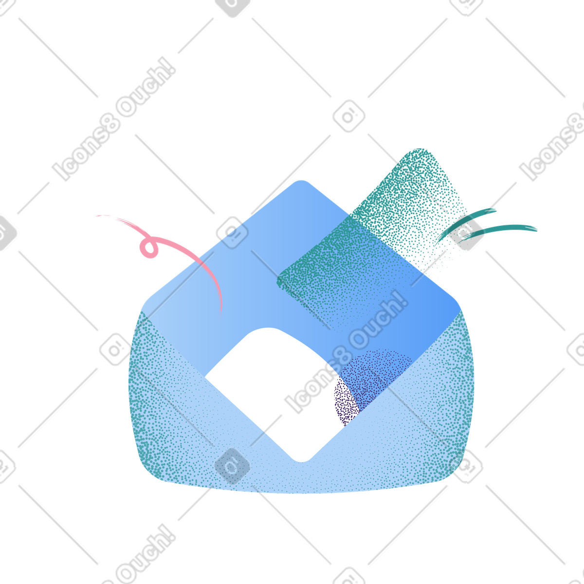 Illustration Incoming letters, Subscriptions, Inbox letters dans le style Grain à télécharger aux formats PNG, SVG