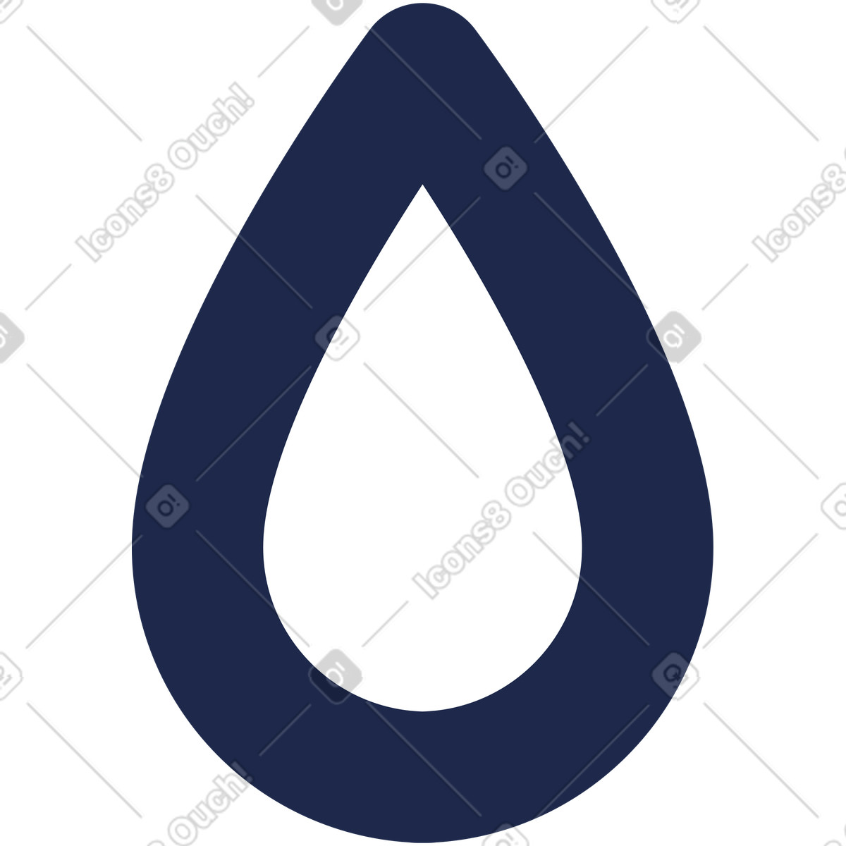 Black drop illustration in Outline style download in PNG, SVG