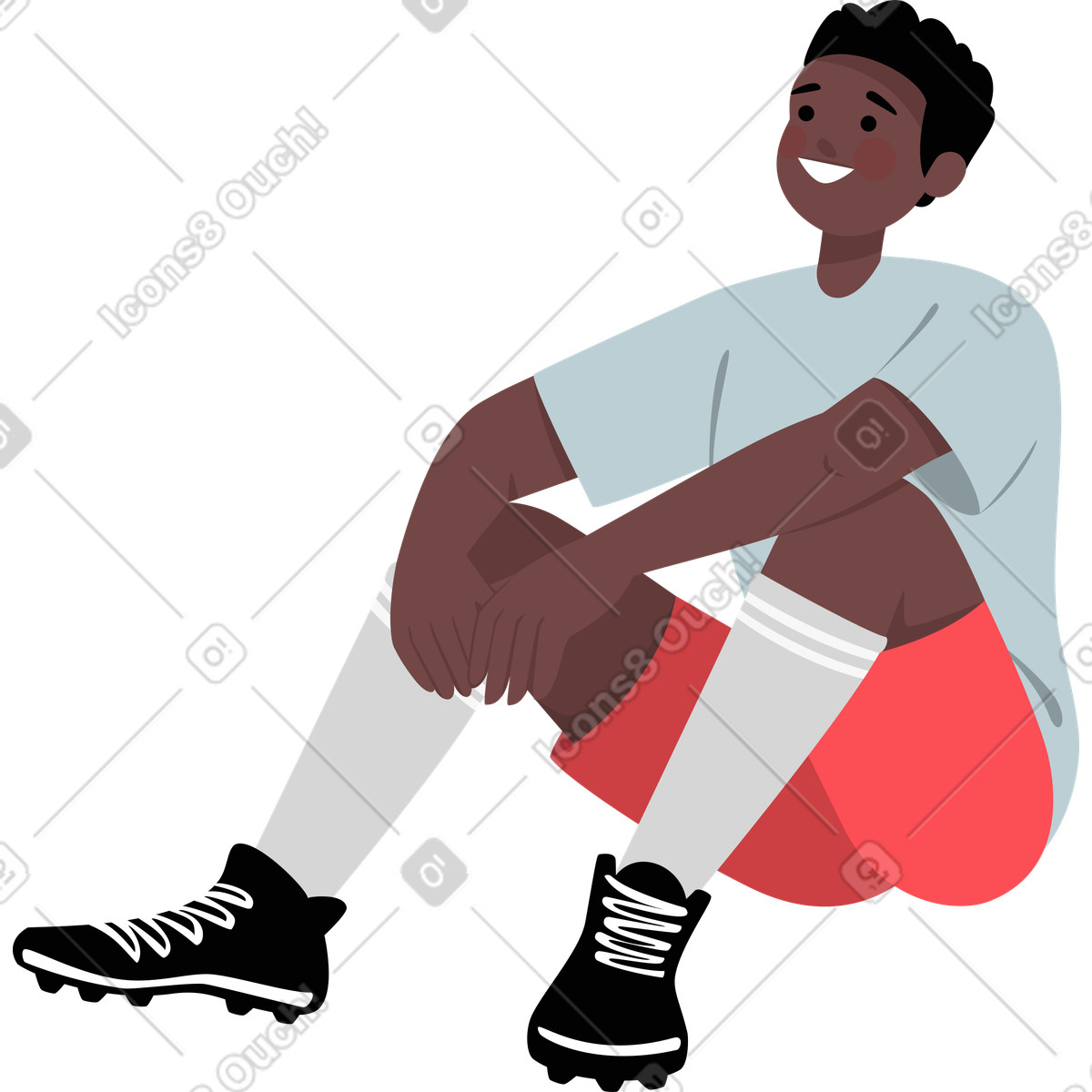 Fußballspieler-Illustration im Lagom-Stil als Download in PNG, SVG