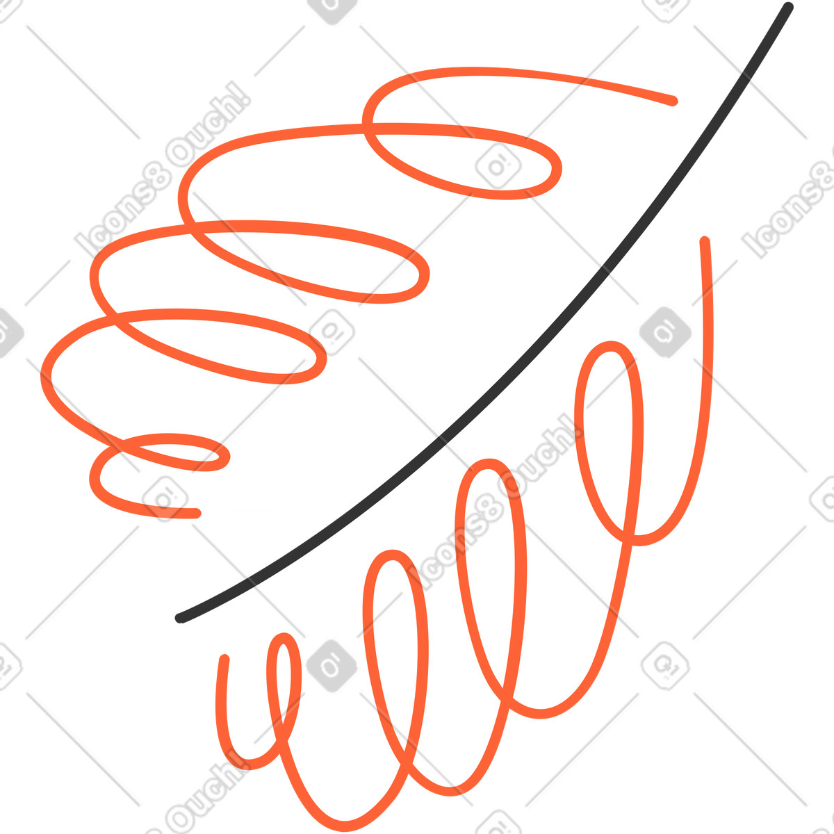 Foglia illustrazione in stile Crayon scarica in PNG, SVG