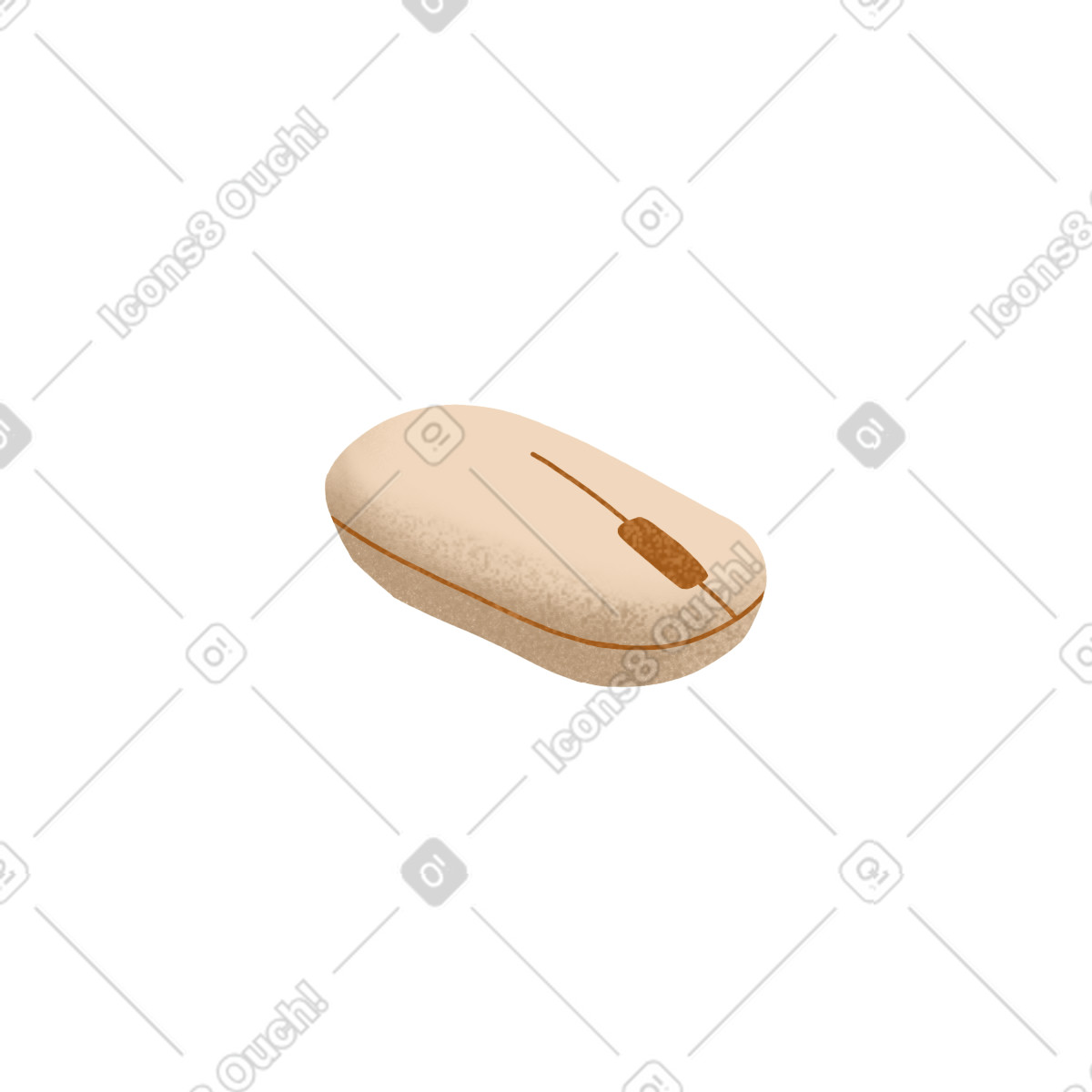 White computer mouse illustration in Gleam style download in PNG, SVG