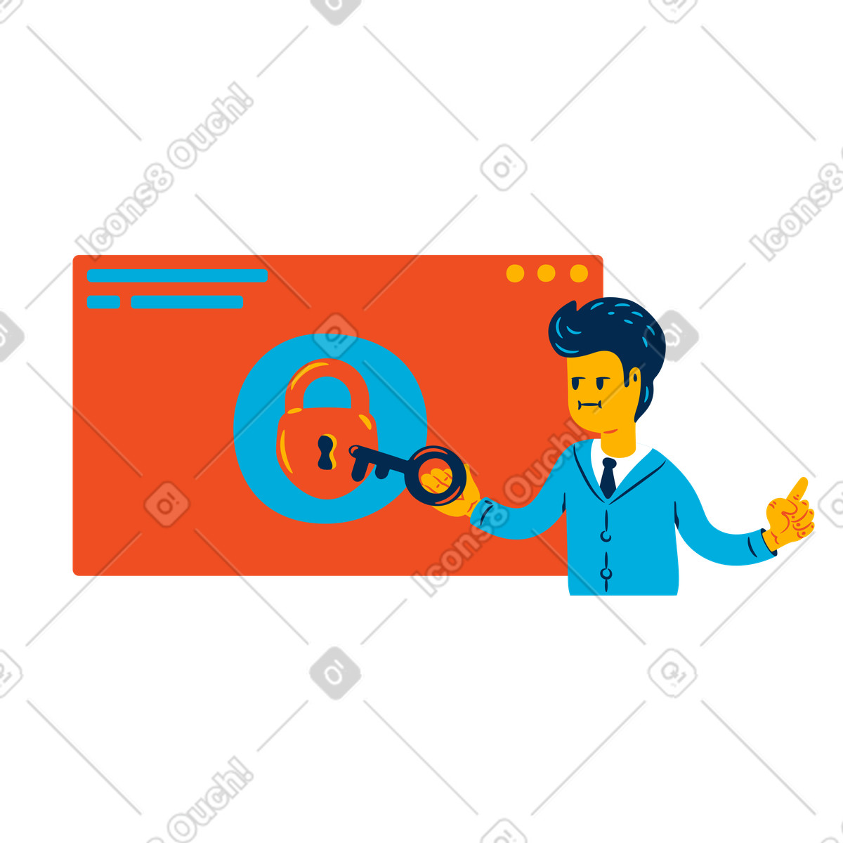 下载 Flame 风格的 安全连接 插画，支持 PNG、SVG 格式