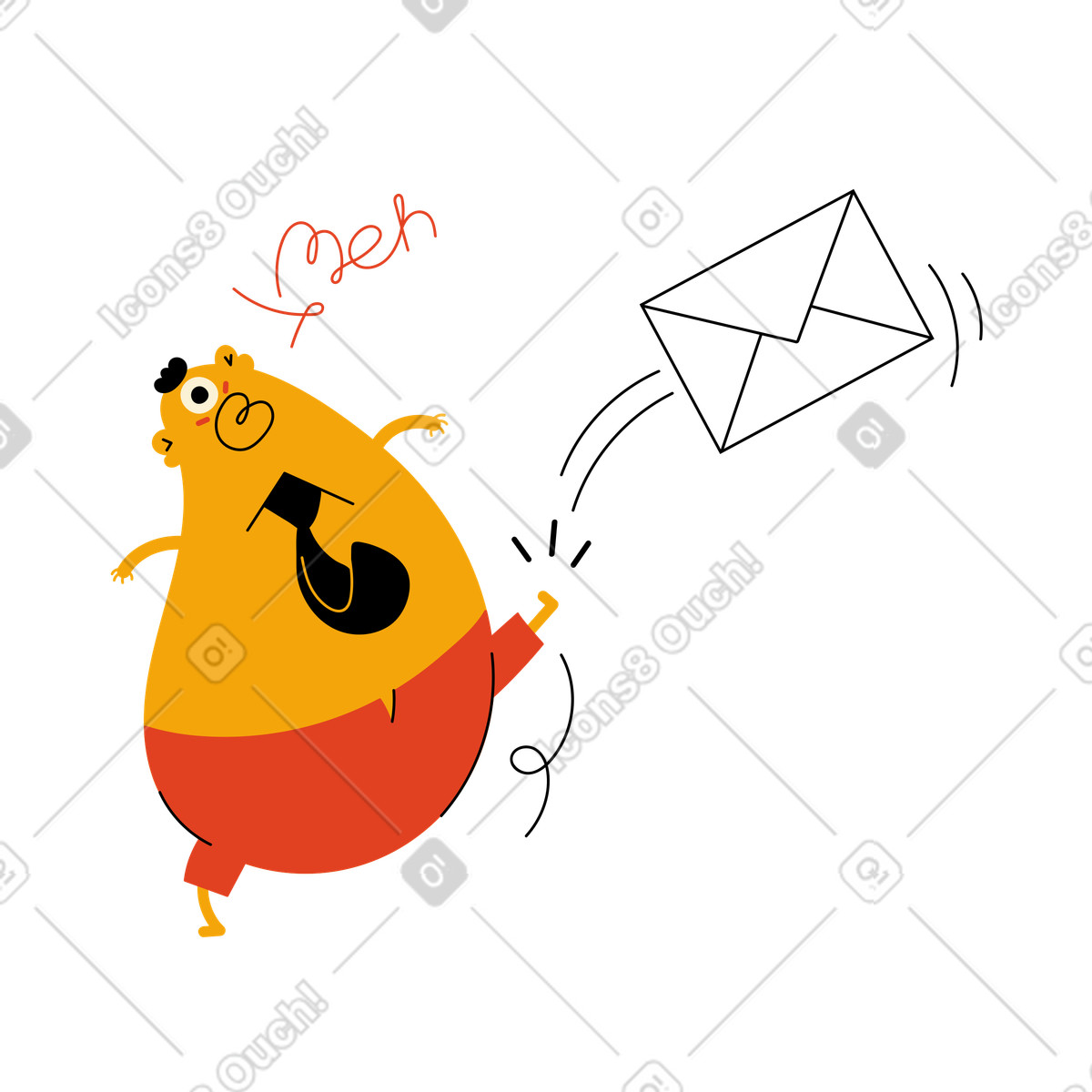 Illustration Le message a envoyé monstre dans style Jelly à télécharger aux formats PNG, SVG