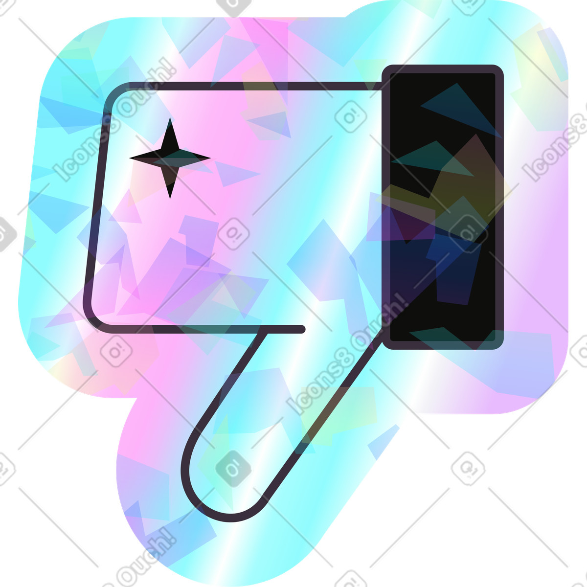 Illustration Ne pas aimer dans le style Holostickers à télécharger aux formats PNG, SVG