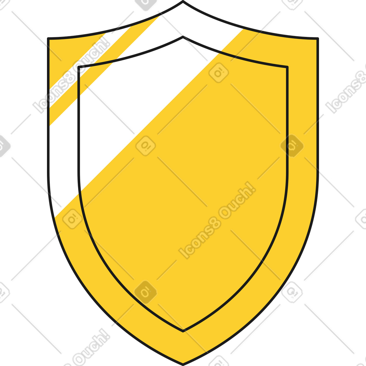 Shield with glare illustration in Taxi style download in PNG, SVG