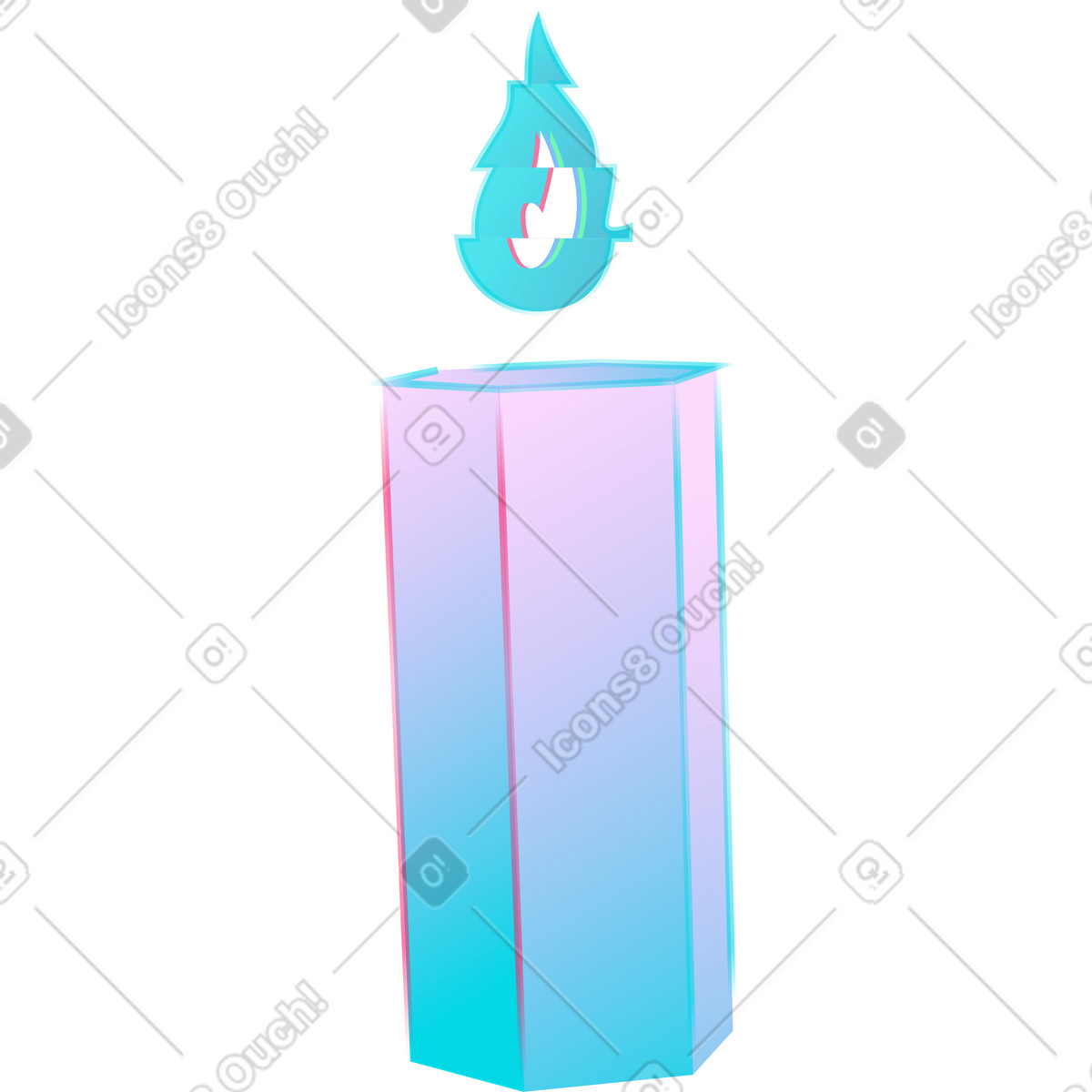 Candela illustrazione in stile Neon scarica in PNG, SVG