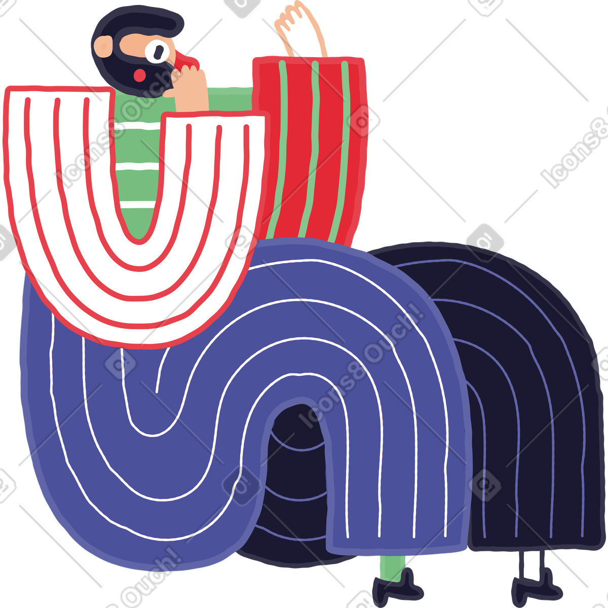 Ilustración Hombre en estilo Stripy a descargar en PNG y SVG