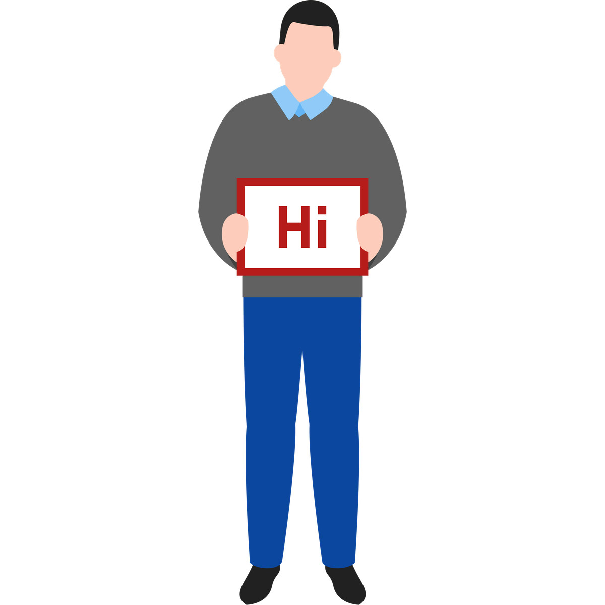 Ilustración Greeting man en estilo Fogg a descargar en PNG y SVG