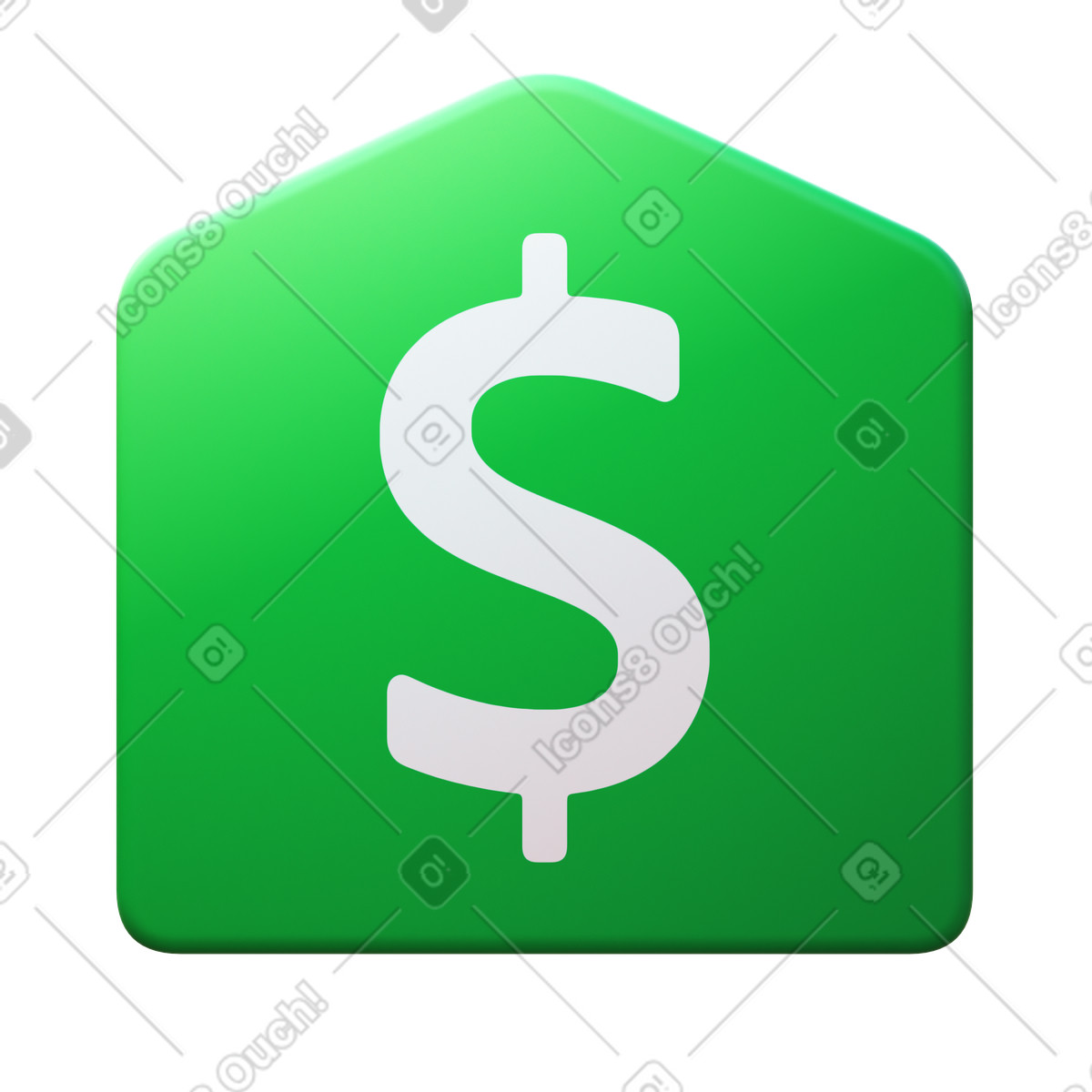 Ilustración Bank dollar en estilo 3D Fluency a descargar en PNG y SVG