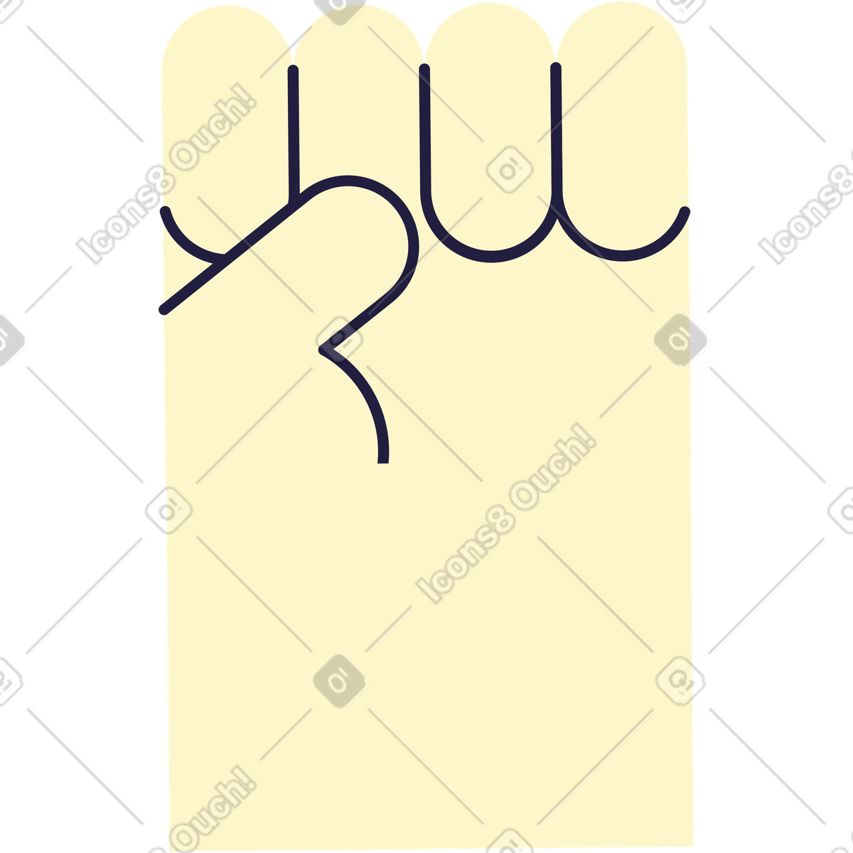Mano illustrazione in stile Mellow scarica in PNG, SVG