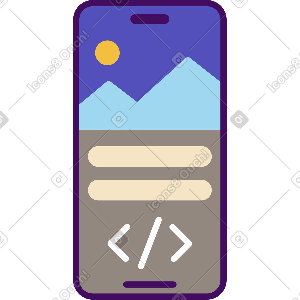 Illustration Téléphone portable dans le style Simplistic à télécharger aux formats PNG, SVG