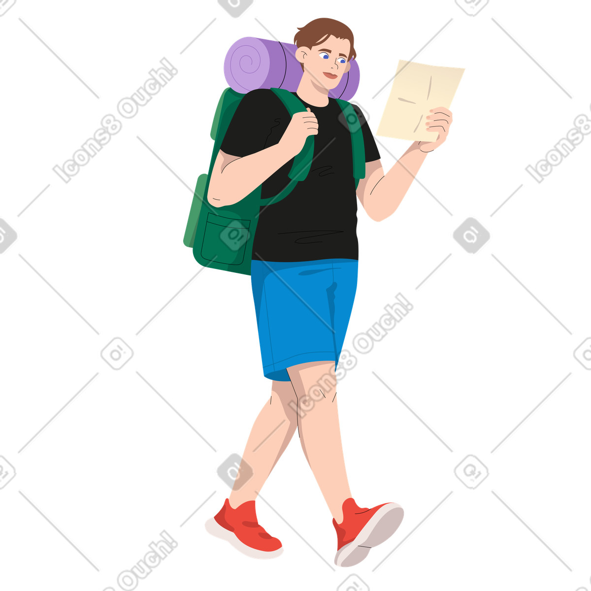 Experimental スタイルの 旅行者 のイラストをPNG、SVG形式でダウンロード