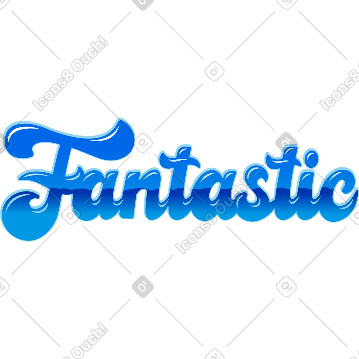 Lettering スタイルの 幻想的な青いテキストをレタリングします。 のイラストをPNG、SVG形式でダウンロード