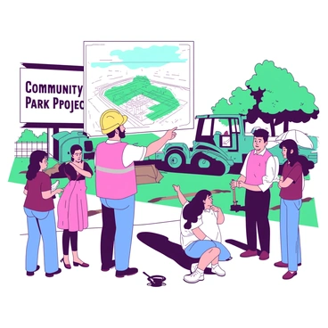 A contractor leading a community project to build a local park