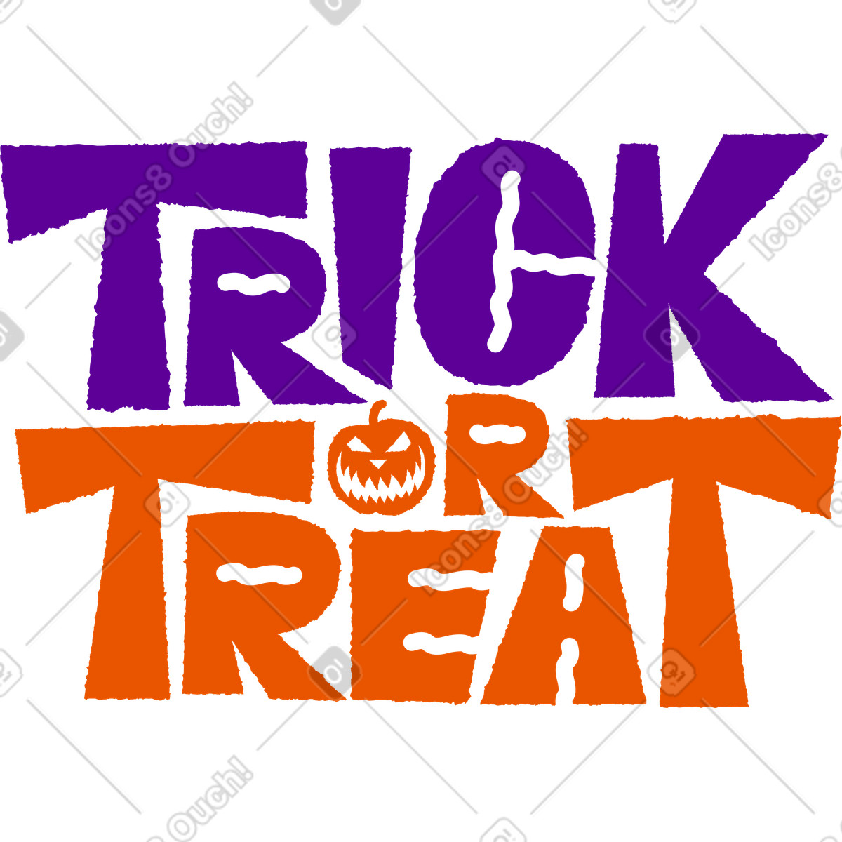 Schriftzug süßes oder saures mit halloween-kürbis-text-Illustration im Lettering-Stil als Download in PNG, SVG