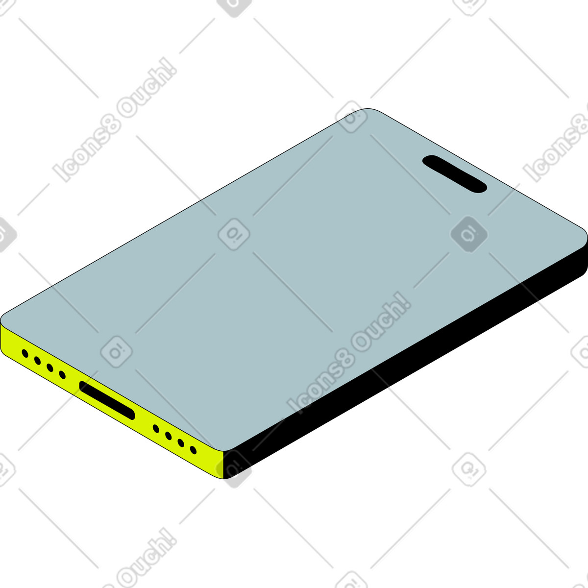 Ilustración Teléfono móvil en estilo Isometric a descargar en PNG y SVG