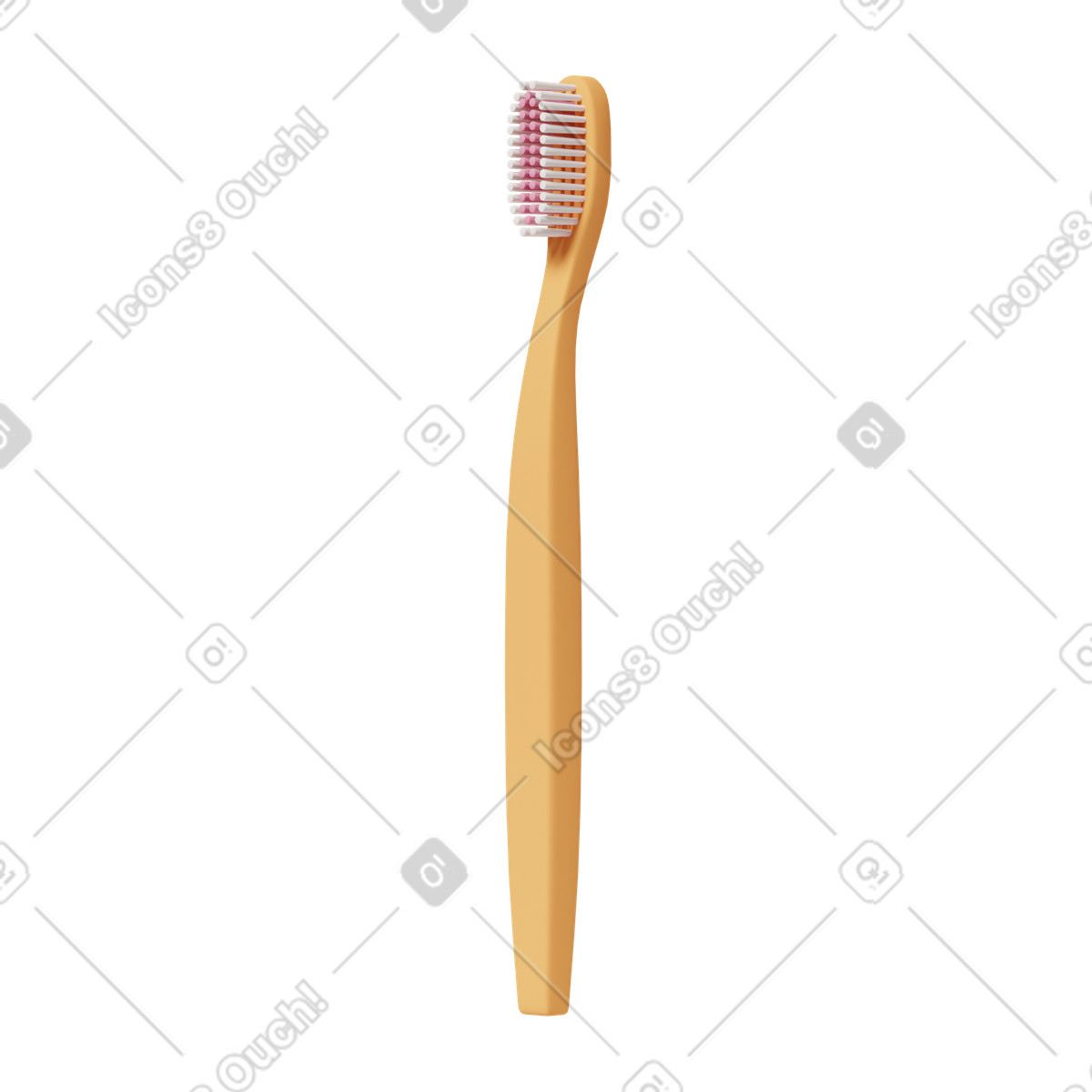 下载 3D Casual life 风格的 Yellow toothbrush 插画，支持 PNG、SVG 格式