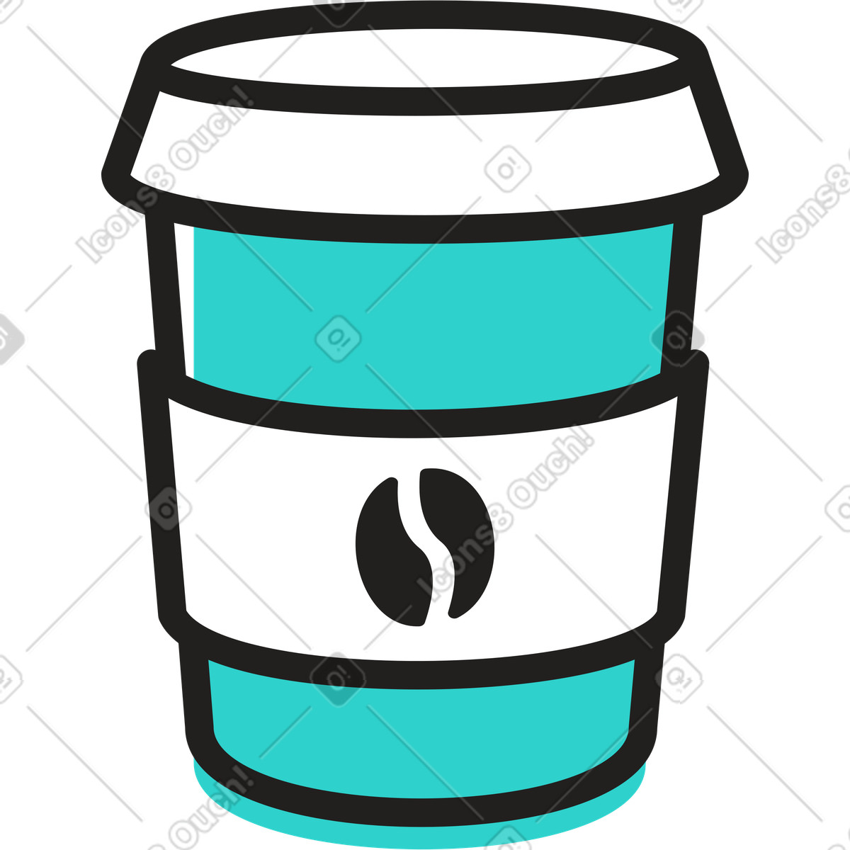 Paper coffee cup illustration in Little style download in PNG, SVG