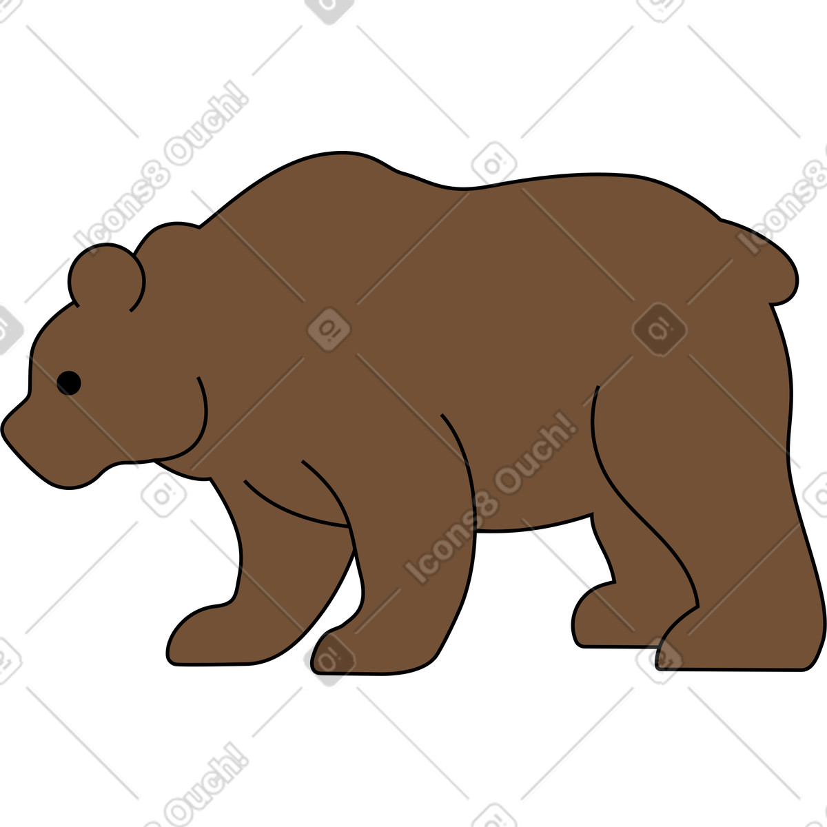 Ilustración Oso en estilo Kindy a descargar en PNG y SVG
