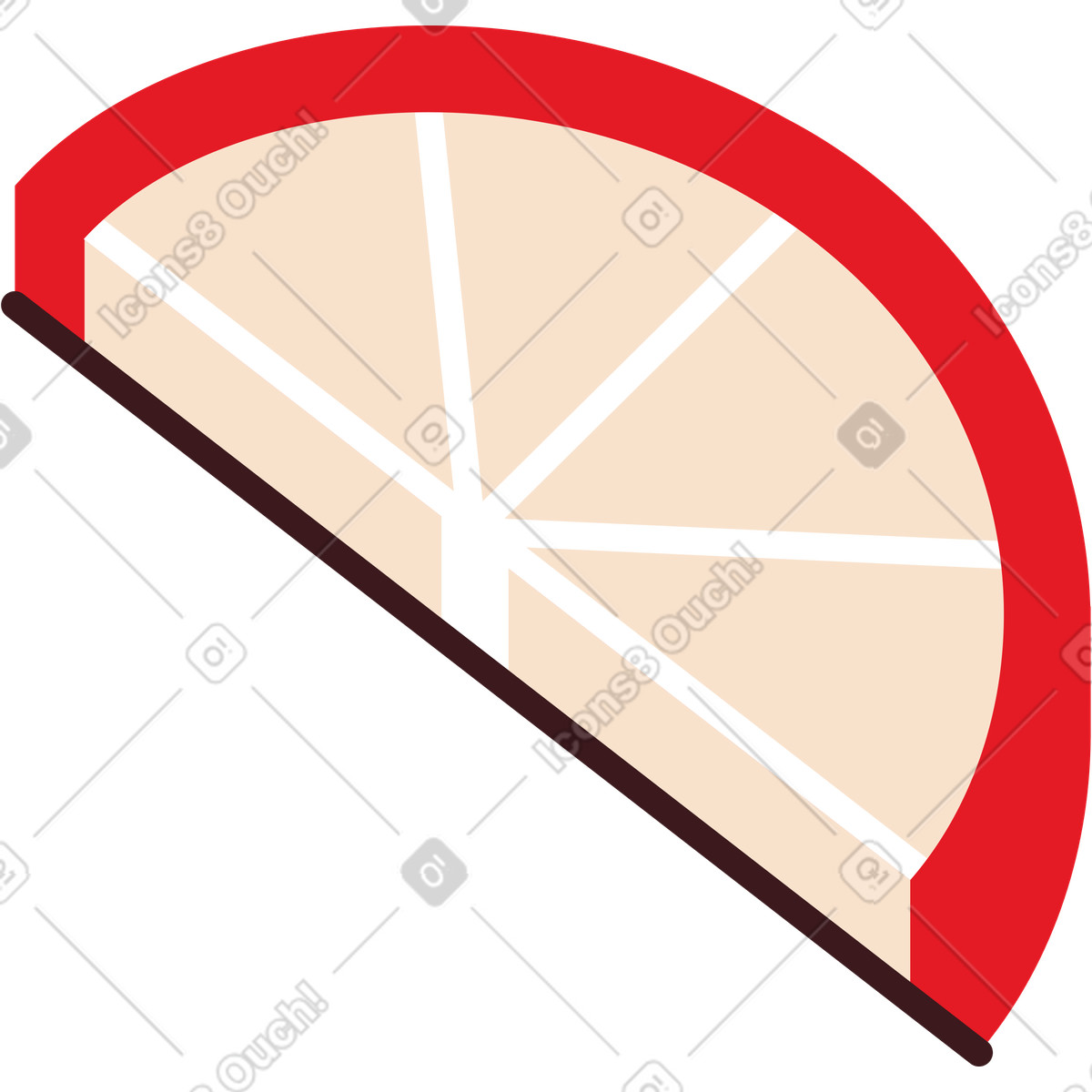 Orange slice illustration in Folks style download in PNG, SVG