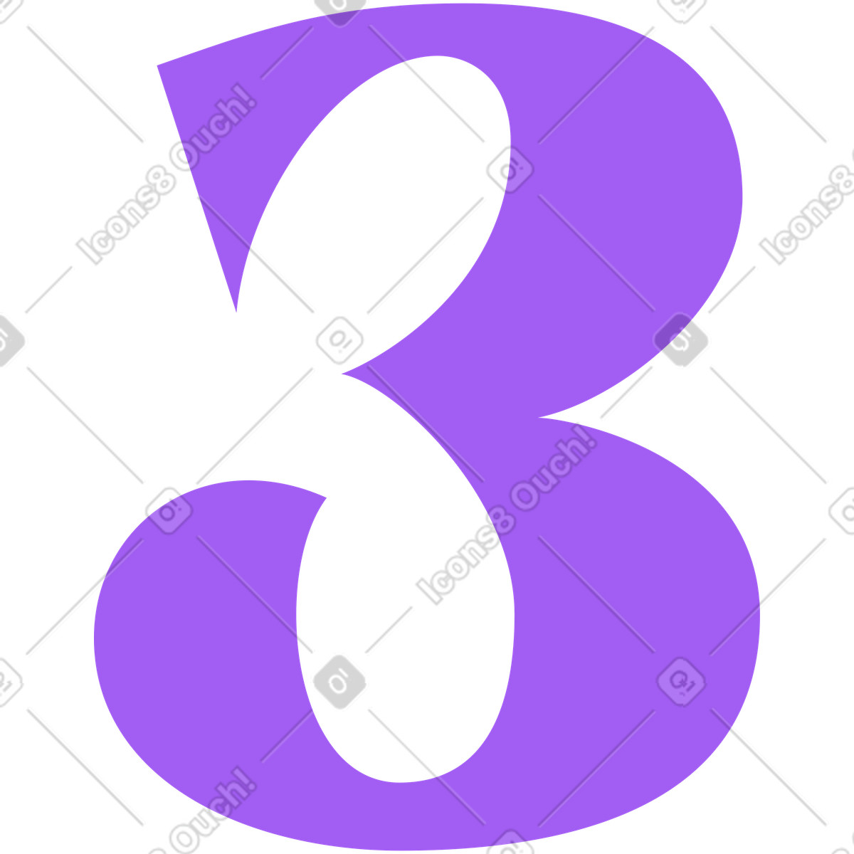 Number illustration in Florid style download in PNG, SVG