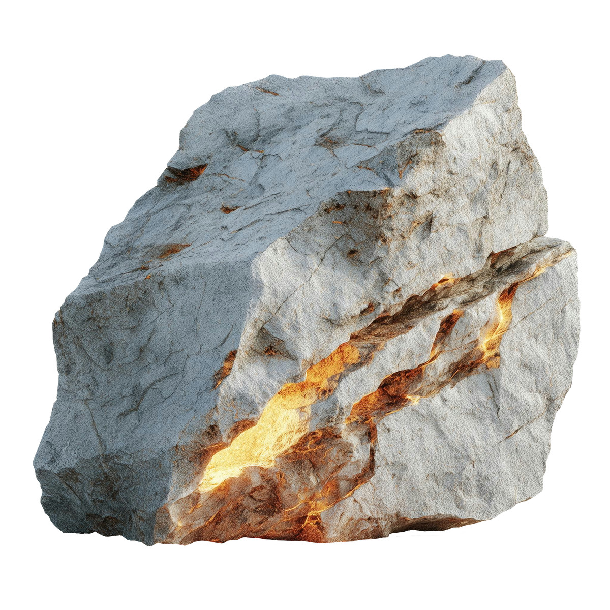 Cracked stone with light shining through cracks illustrazione in stile Biomorphic scarica in PNG, SVG