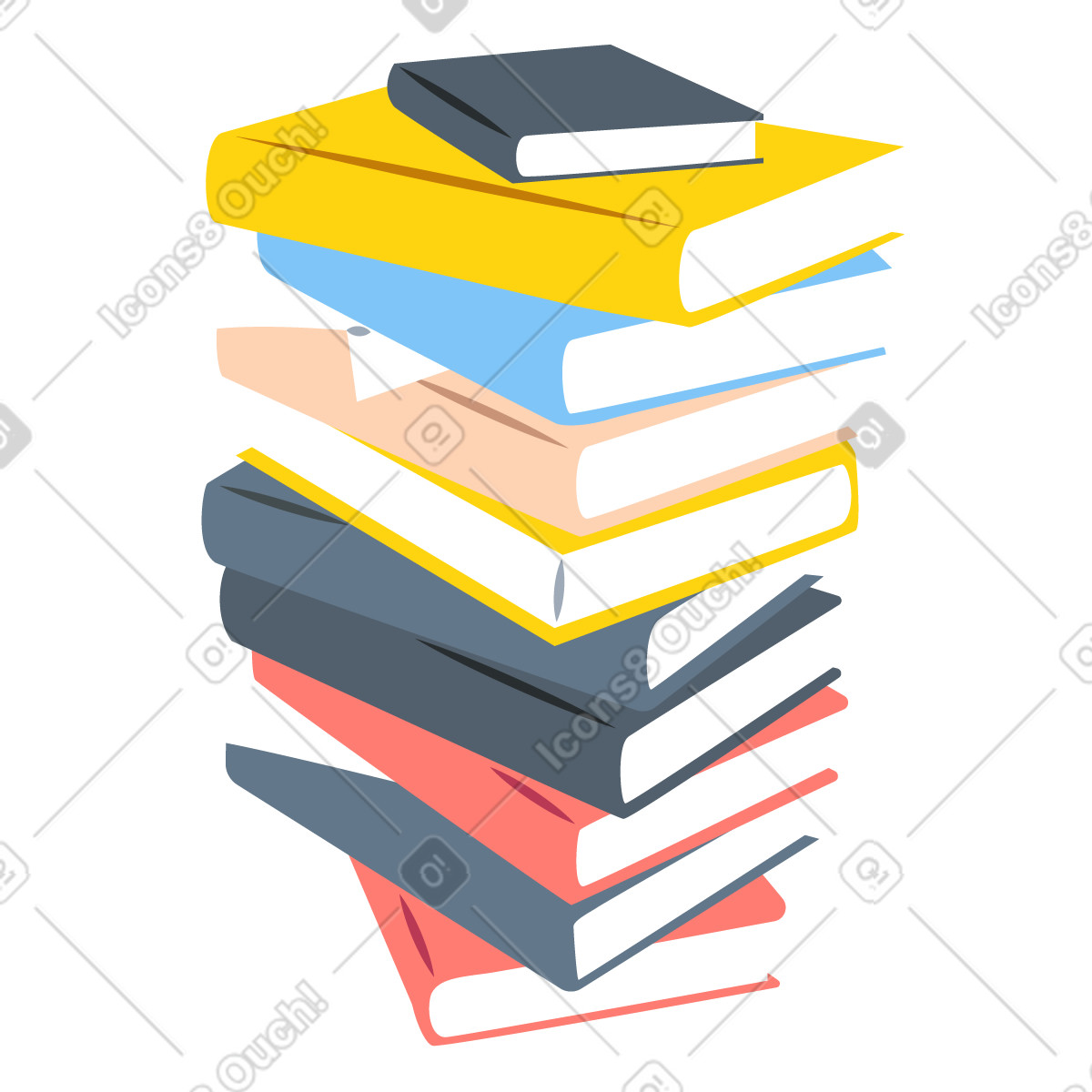 Ilustración Pila de libros en estilo Everyday a descargar en PNG y SVG