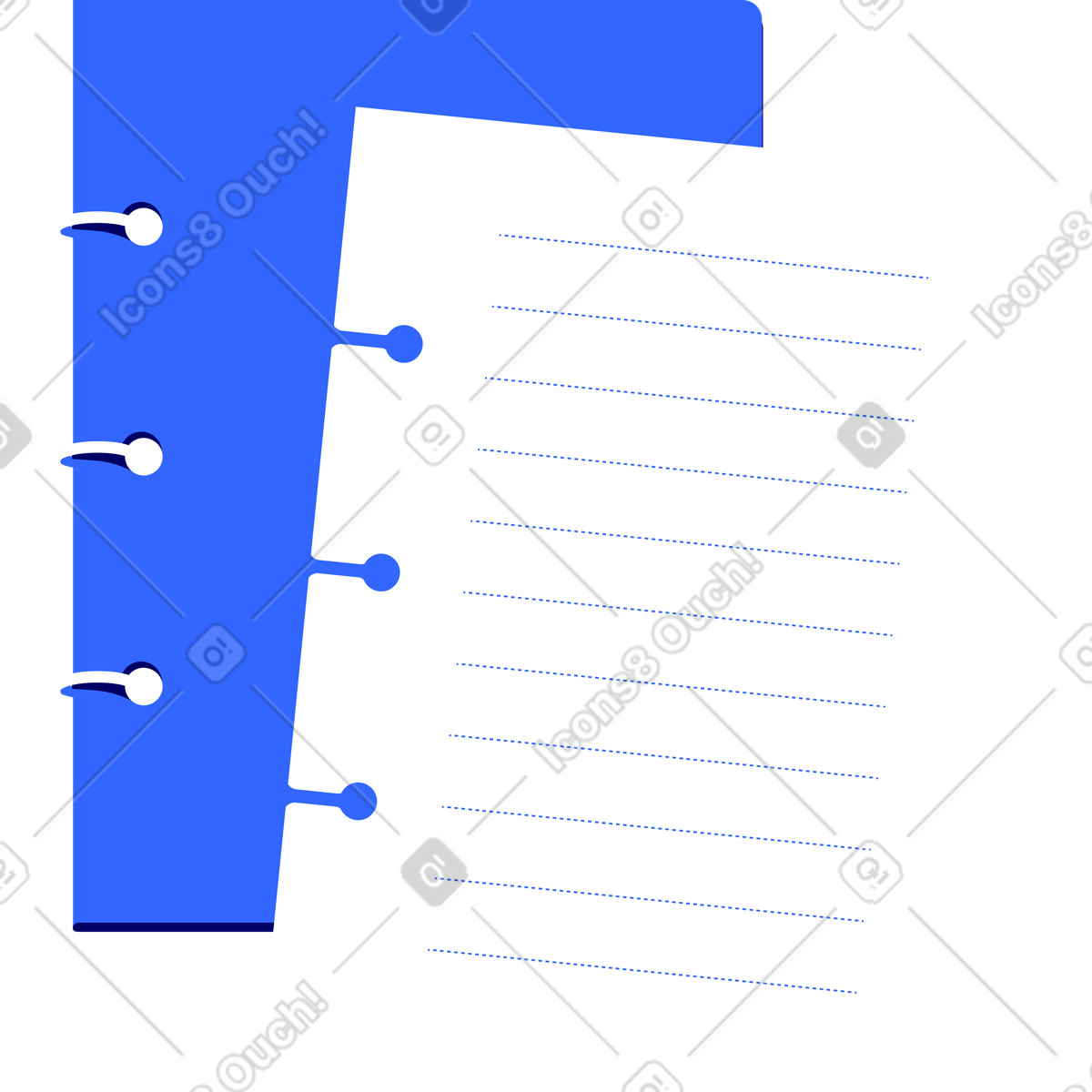Notizblock-Illustration im Lounge-Stil als Download in PNG, SVG